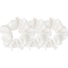 Silk Scrunchies White 4 cm 3-pack