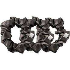 Silk Scrunchies Charcoal 4 cm 3-pack
