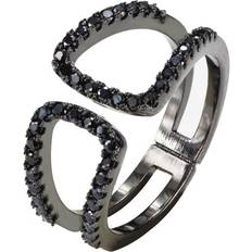 Zwart Ringen Everneed Filipa Ring - Silver/Black