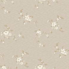 Beige - Blomstrede Tapeter Boråstapeter Saga 3290