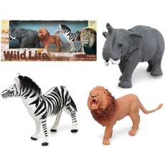 Hout Beeldjes Speelgoed safari jungle dieren figuren 3x stuks 10 x 8 cm