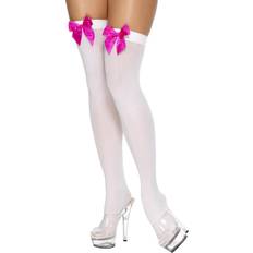 Dans & Disco Feestjurken Smiffys Opaque Hold-Ups with Fuchsia Bows