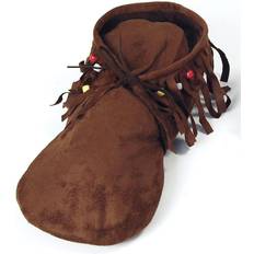 Short Wigs Bristol Novelty Womens/Ladies Hippie Leather Moccasins (4-9 UK) (Brown)