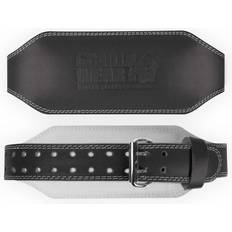 Fitness Gorilla Wear 6 Inch Padded Leather Belt, Black/Black