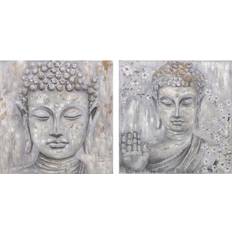 Tavla buddha Dkd Home Decor Tavla Buddha (100 x 2.4 x 100 cm) (2 pcs) Tavla