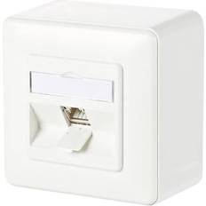 Connect Netværksstikdåse Overflademonteret CAT 6A 1 porte Klar hvid