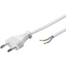 Ledning med stik og kontakt-Hvid