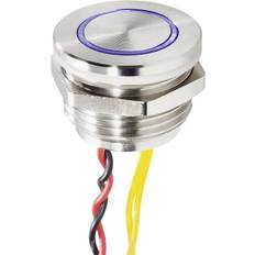 Bleu Sonnettes Renkforce RF-4707818 Bouton de sonnette avec piezo simple acier inoxydable, bleu 24 V/0,3 A