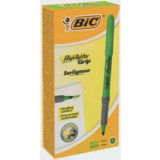 Bic Grip Highlighter Pen Chisel Tip 1.6-3.3mm Line Green 12-pack