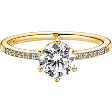 Ring gold Pandora Sparkling Crown Solitaire Ring - Gold/Transparent