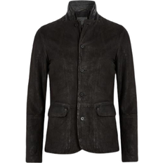 AllSaints Survey Leather Blazer - Anthracite Grey