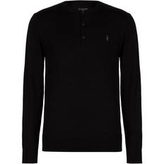 AllSaints Mode Merino Henley T-shirt - Black
