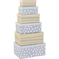 Dkd Home Decor Uppsättning med Dekorativa Lådor Papp (6 pcs) Small Box