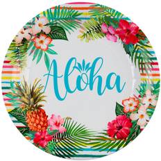 Kvadratiske Engangstallerkner Vegaoo Aloha Paptallerkener