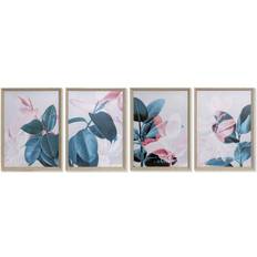 Green Framed Art Dkd Home Decor Painting Sheets (45 x 3.5 x 60 cm) (4 pcs) Framed Art