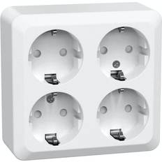 Gelia Connect 2 Home Vägguttag 4-vägs, utanpåliggande, jordat