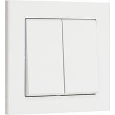 Malmbergs Optima Euro Afbryder dobbelt korrespondance hvid, 84x84mm