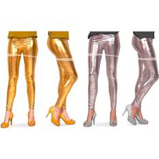 Kostumer Folat leggings Metallic dame polyester guld str. S/M