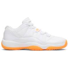 NIKE Leather Children's Shoes NIKE Air Jordan 11 Retro Low GS - White/White/Citrus