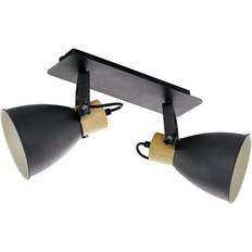 Eglo Coswarth Loftlampe Med 2xE27 I Sort Og Træ Spotlight
