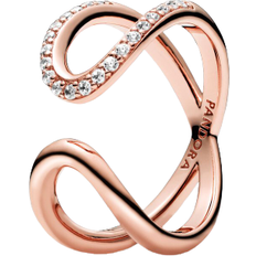Wrapped Open Infinity Ring - Rose Gold/Transparent