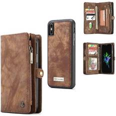 CaseMe Étui portefeuille multi-cartes iPhone X/XS Marron Étui pour tél�éphone portable avec de nombreux emplacements pour cartes