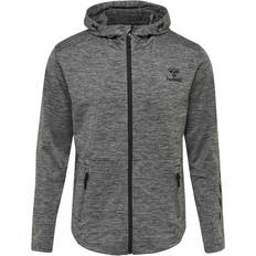 Hummel Aston Zip Hoodie - Dark Grey Melange