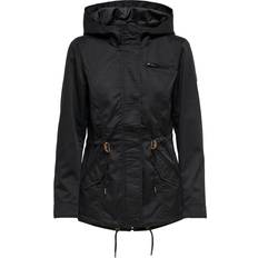 Parkaser - Splitt Jakker Only Lorca Canvas Parka Jacket - Black