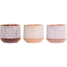 Dkd Home Decor Kruka Brun Terrakota n Korall (14 x 14 x 12.4 cm) (3 pcs)