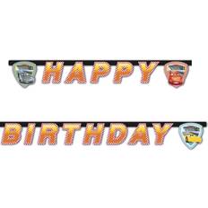 Orange Guirlander & Konfetti Procos Cars happy birthday kartonbanner