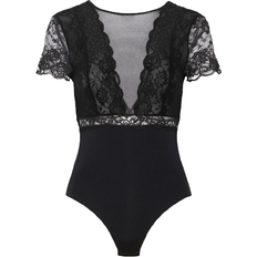 Elastane/Lycra/Spandex Intimi modellanti Pieces Lace Bodysuit - Black