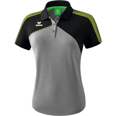 Dam - Fotboll - Gråa Pikétröjor Erima Premium One 2.0 Polo Shirt Women - Grey Marl/Black/Lime Pop