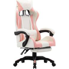 Gaming Chair with Footrest - Pink