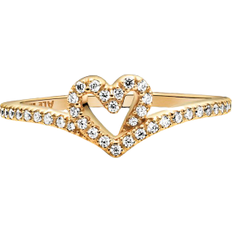 Pandora Wish Sparkling Heart Ring - Gold/Transparent