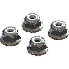 Arrma RC-accessoires Arrma Flanged Nyloc Locknut 4mm, Silver (4) (AR708008)