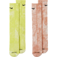 Fitness - Gelb Socken Nike Everyday Plus Cushioned Tie-Dye Crew Socks 2-pack - Multi-Colour