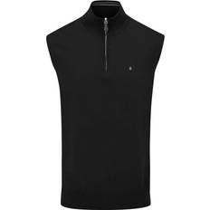 Oscar Jacobson Bob Pin Cotton Zip Slipover - Black