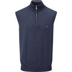 Oscar Jacobson Bob Pin Cotton Zip Slipover - Navy