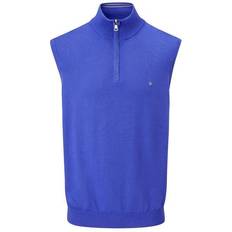 Oscar Jacobson Bob Pin Cotton Zip Slipover - Royal Blue