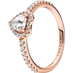 Roségoud Verguld Ringen Pandora Sparkling Elevated Heart Ring - Verguld/Roségoud/Cubic Zirconia