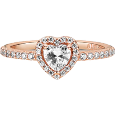 Pandora Sparkling Elevated Heart Ring - Rose Gold/Transparent