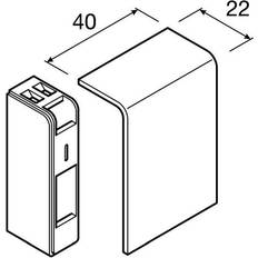 TEHALIT Apparatskåp TEHALIT Hager SL200556D1 Ändstycke 55 x 520 mm Aluminium