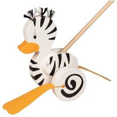 Goki 54959 Schiebetier "Zebra-Ente" Watscheltier Holz