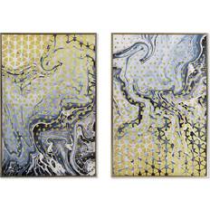 Black Framed Art Dkd Home Decor Tavla Abstrakt (2 pcs) (60 x 3 x 90 cm) Framed Art