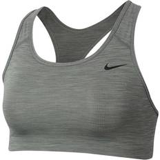 Mujer - Tenis Sujetadores Nike Dri-FIT Swoosh Medium-Support Non-Padded Sports Bra - Smoke Grey/Heather/Black