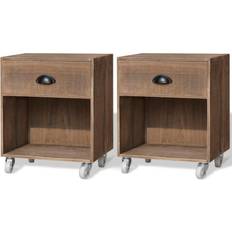 Casters Bedside Tables vidaXL 243162 Bedside Table 31.5x38cm