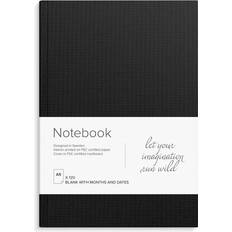 Burde Anteckningsbok Linnetextil Olinj A5 Black