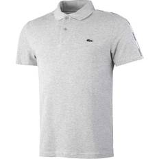 Lacoste Gråa Pikétröjor Lacoste Regular Fit Branded Bands Stretch Cotton Polo Shirt - Grey Chine