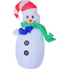 Christmas Party Supplies Homcom Inflatable Decorations Christmas Snowman Decoration with LED Lights 1.2m