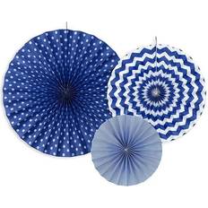 PartyDeco Rosoni Decorativi Blu Navy 3 pz